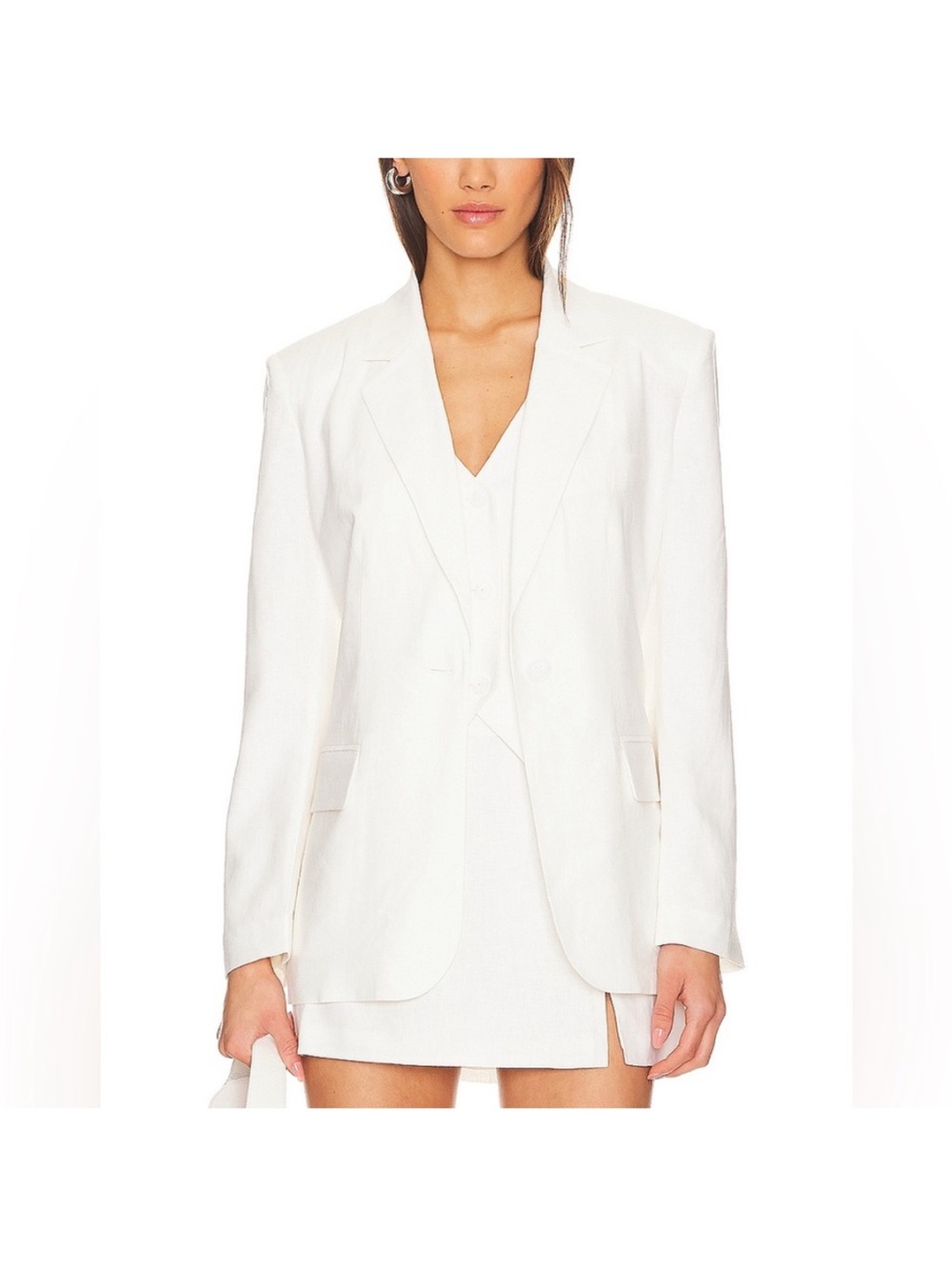 NWT Steve Madden Linen Blazer White Size M
